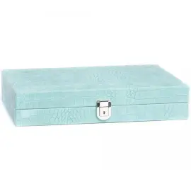 Эксклюзивный набор для игры в нарды "Alain" из кожи, бирюзовый, малый